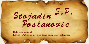 Stojadin Poslanović vizit kartica